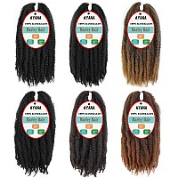 Ayana 6Packs Marley Hair For Twists 18 Inch Long Afro Kinky Marley Braid Hair Kanekalon Synthetic Fiber Marley Braiding Hair Ext