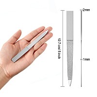 Mudder 6 Pieces Diamond Nail File Stainless Steel Double Side Nail File Metal File Buffer Fingernails Toenails Manicure Files Fo