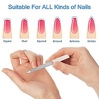 Mudder 6 Pieces Diamond Nail File Stainless Steel Double Side Nail File Metal File Buffer Fingernails Toenails Manicure Files Fo