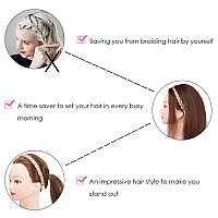 Hairro Braided Hairband Plaited Headband With Synthetic Hair Elastic Stretch 3 Strands For Women Girls 27G 26613 Blonde