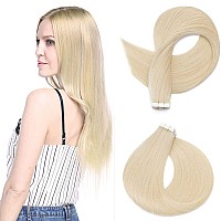 Rich Choices Tape In Hair Extensions Human Hair 40Pcs 100G Balayage Platinum Blonde 100 Remy Hair Extensions Real Human Hair Se