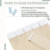 Rich Choices Tape In Hair Extensions Human Hair 40Pcs 100G Balayage Platinum Blonde 100 Remy Hair Extensions Real Human Hair Se