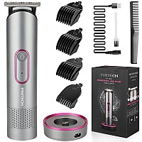 PRITECH Hair Trimmer for Women, Waterproof, Rechargeable Pubic Hair Clippers and Bikini Shaver, Electric Razor, Hair Cut Kit, Barber Grooming Set, Aurora Gray