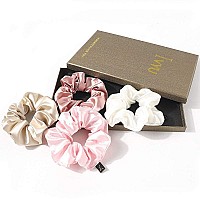 Scrunchies Women Hair Ties - Big Silk Satin Scrunchy Hair Bands Elastic Hair Accessories Soft Large Scrunchies For Vsco girl Women