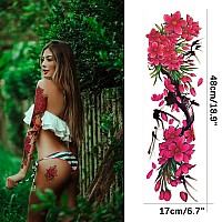 Aresvns Full Arm Temporary Tattoo Flowers for Women 16 Sheets, Spring Sleeve Tattoos For Teen Girls and kids,Beautiful Floral Fake Tattoo,