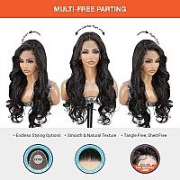 Glam21Usa Invisible Hd Lace Front Wig Loose Wave 13X6 Transparent Lace Frontal Wigs Human Hair Blend Preplucked Swiss Lace Curly