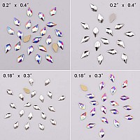 140Pcs 10 Colros 2 Sizes Flat Back Flame Shape Nail Crystal Rhinestones Decoration Jewel Charms Box Set Nail Salon Materials Sup