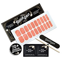 Tough Girls 20 Exquisite Gel Nail Polish Strips Wapplication Accessories No Uvled Lamp Required Coral