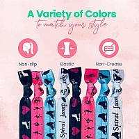 Sportybella Figure Skating Hair Accessories (Pink/Blue)- Hair Ties For Girls. No Crease, No Tug Hair Elastics. Hair Accessories For Girls w/Figure Skating Design. Ice Skating Ponytail Holders, 8pcs.