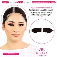 MILANO COLLECTION Lace TopGrip: No-Slip Comfort Band for Securely Wearing Lace Front Wigs, Wig Grips, Wig Caps & Glueless Wig Bands, Size Large, Chocolate Brown