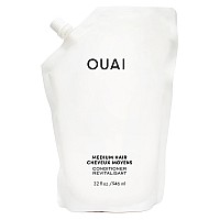 Ouai Medium Conditioner Refill Hydrating Hair Conditioner With Coconut Oil Babassu Oil And Keratin Strengthens Repairs An