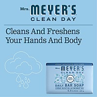 Mrs Meyers Clean Day Bar Soap Use As Body Wash Or Hand Soap Made With Essential Oils Rain Water 53 Oz 4 Bars