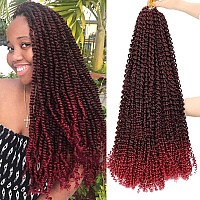 7 Packs Passion Twist Hair 22 Inch Water Wave Synthetic Braids for Passion Twist Crochet Braiding Hair Goddess Locs Long Bohemian Curl Hair Extensions (22Strands/Pack, Tbug#)