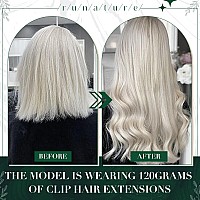 Runature White Blonde Clip In Hair Extensions Human Hair 800 Blonde Extensions Clip In Human Hair Extensions Remy Clip In Blond