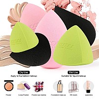 Docolor 61Pcs Makeup Sponges With Foundation Brush Foundation Blending Beauty Sponge Flat Top Kabuki Brush For Liquidcream