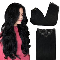 Goo Goo Clip In Hair Extensions Real Human Hair Remy Human Hair Extensions Clip Ins For Women Natural Human Hair 14Inch 120G