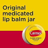 Carmex Medicated Lip Balm Jar Lip Moisturizer For Dry Chapped Lips 025 Oz 2 Packs Of 3