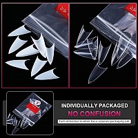 Aoraem Stiletto Nail Tips Acrylic False Nail Clear And Natural 1000Pcs Artificial Press On Fake Nails For Women With Bag Short