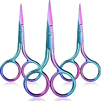 3 Pack Nose Hair Scissors Facial Hair Scissors Small Scissors Stainless Steel Straight Tip Scissor For Eyebrows Nose Moustache