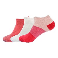 Bamboomn Womens Small Fuzzy Soft Aloe Infused Nylon Spa Socks Assortment C 3 Pairs