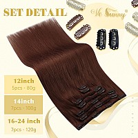 Ve Sunny Clip On Hair Extensions Human Hair Auburn Clip In Extensions Real Human Hair Easy Installation Clip In Hair Extensions