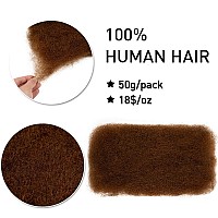 Fashion Idol Afro Kinkys Bulk Human Hair For Dreadlock Extensions Loc Repair Braiding Twist Afro Kinky Human Hair For Locs 1 Pac