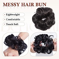 Benehair Messy Bun Hair Piece Scrunchy Updo Hair Pieces For Women Fluffy Wavy Hair Bun Scrunchies Donut Hairpiece Synthetic Chig