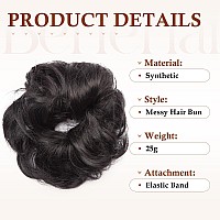 Benehair Messy Bun Hair Piece Scrunchy Updo Hair Pieces For Women Fluffy Wavy Hair Bun Scrunchies Donut Hairpiece Synthetic Chig