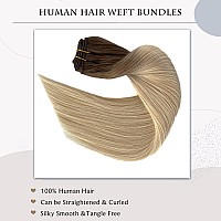 Sew In Hair Extensions Real Human Hair Weft Sew In Extensions Ombre Brown To Platinum Blonde Handtied Weft Hair Extensions For