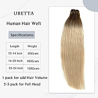 Sew In Hair Extensions Real Human Hair Ombre Brown To Platinum Blonde Handtied Weft Hair Extensions For Women Human Hair Sew