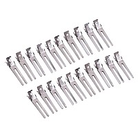 50pcs Double Prong Hair Clips Curl Clips 1.75 Inches Metal Alligator Hair Pins Styling Clips for Salon Hair Extensions