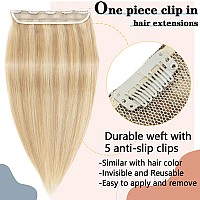 Snoilite Clip In Hair Extensions Human Hair Clip In Human Hair Balayage One Piece5 Clips34 Full Head Standard Weft Clip In E