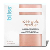 Bliss Rose Gold Rescue Daily Peel 15 Ct Vegan Parabenfree 8 Pha Aha Blend For Sensitive Skin Targets Dull Skin Wr