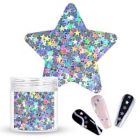 Laza 10G Stars Glitter Confetti Sparkle Shiny Holographic Micro Fiveangle Star False Nail Sequins Acrylic Paillettes For Diy Cr