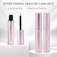 Emeda Eyelash Glue For False Lashes Super Strong Hold Long Lasting 24H Waterproof Latex Free Best Lash Glue Eyes Strip White Clear Lash Adhesive 5Ml 0.17Oz