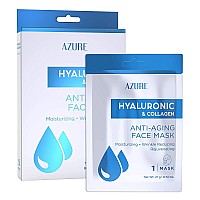 Azure Hyaluronic Acid Collagen Anti Aging Sheet Facial Mask Rejuvenating Moisturizing Face Mask Helps Reduce Fine Lines