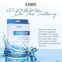 Azure Hyaluronic Acid Collagen Anti Aging Sheet Facial Mask Rejuvenating Moisturizing Face Mask Helps Reduce Fine Lines