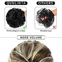 Qunlinta Messy Bun Hair Piece Hair Bun Thick Updo Scrunchies Hair Extensions Ponytail Hair Pieces For Women Girls Brown Mix Blea