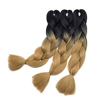 Benehair Ombre Braiding Hair 3 Bundleslot 24Inch Jumbo Braiding Hair Extensions High Temperature Synthetic Braid Hair Braiding