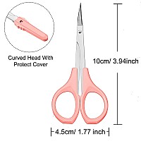 2 Pack Curved Craft Scissors Small Scissors Beauty Eyebrow Scissors Stainless Steel Trimming Scissors For Eyebrow Eyelash Extens