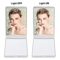 Feruaro Travel Mirror Portable Led Lighted Makeup Mirror With 8 Dimmable Led Lights Touch Switch Travel Makeup Mirror Folding