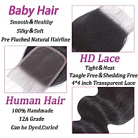 4X4 Transparent Hd Lace Closure Only Body Wave Hair Closure Invisible Lace Closure 12A Brazilian Virgin Remy Human Hair Lace Clo