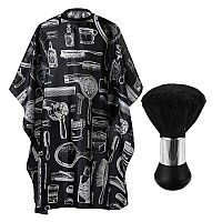 Borogo Professional Hair Cutting Cape with Neck Duster Brush, Salon Barber Cape, Hairdressing Accessories (Floral Print)