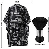 Borogo Professional Hair Cutting Cape with Neck Duster Brush, Salon Barber Cape, Hairdressing Accessories (Floral Print)