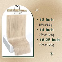 Ugeat Clip In Hair Extensions Human Hair Blonde Remy Hair Extensions Real Human Hair Clip Ins White Blonde Double Weft Human Hai