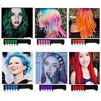 Ebanku Temporary Hair Chalk Comb 6 Color Washable Hair Chalk Set For Girls Kids Gifts On Cosplay Diy Halloween Christmas Birthd