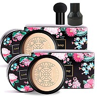 Kwolykim 2 Pack Mushroom Head Air Cushion Bb Cream Concealer Lasting Nude Makeup Moisturizing Brightening Pigment Cc Liquid Fou