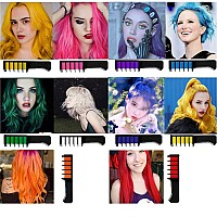 Ebanku Temporary Hair Chalk Comb 10 Color Washable Hair Chalk Set For Girls Kids Gifts On Cosplay Diy Halloween Christmas Day B