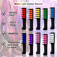 Ebanku Temporary Hair Chalk Comb 10 Color Washable Hair Chalk Set For Girls Kids Gifts On Cosplay Diy Halloween Christmas Day B