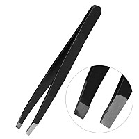 Slant Tweezers, Professional Stainless Steel Slant Tip Tweezer Eyebrow Tweezers, Great Precision for Facial Hair, Eyelash, Brow Shaping, and All Hair Removal